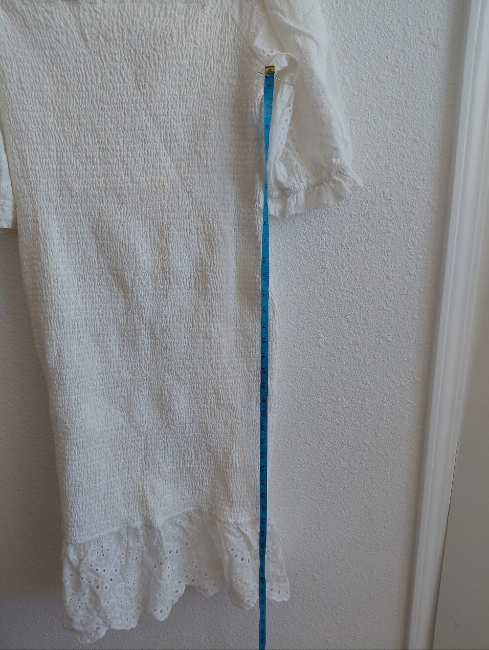 Nwt Minor Defect White Stretch Smoked Cold Shoulders Shortsleeve  Dress Womens X - Picture 5 of 14